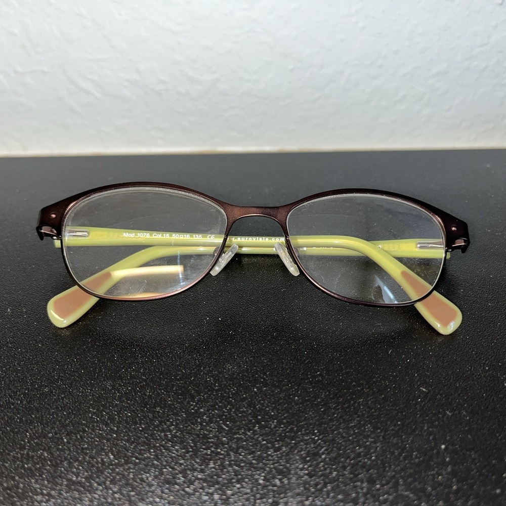 YOU'S‎ 1076 Eyeglasses Frames 50/16/135 Full Rim Semi Cat Eye Purple With Green